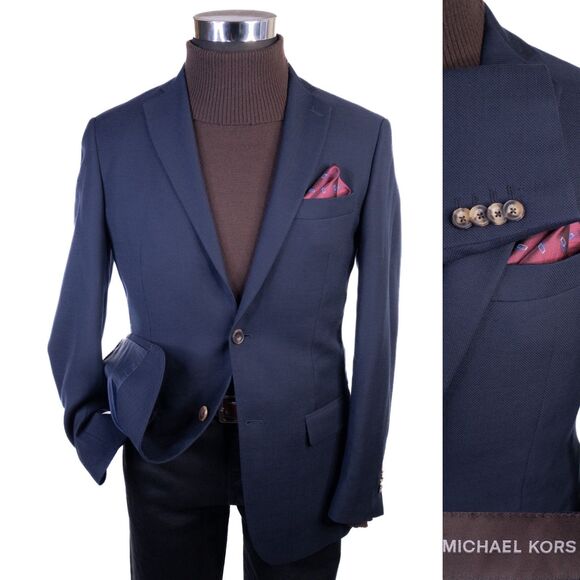 Michael Kors Other - Michael Kors Sport Coat Jacket Blazer Navy Blue Sz 36R Wool Two Button Casual